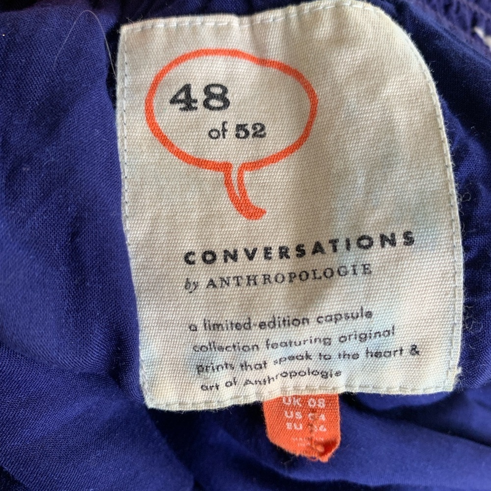 48 of 52 Conversations Anthropologie off shoulder nautical lighthouse dress sz 4 - Picture 10 of 13